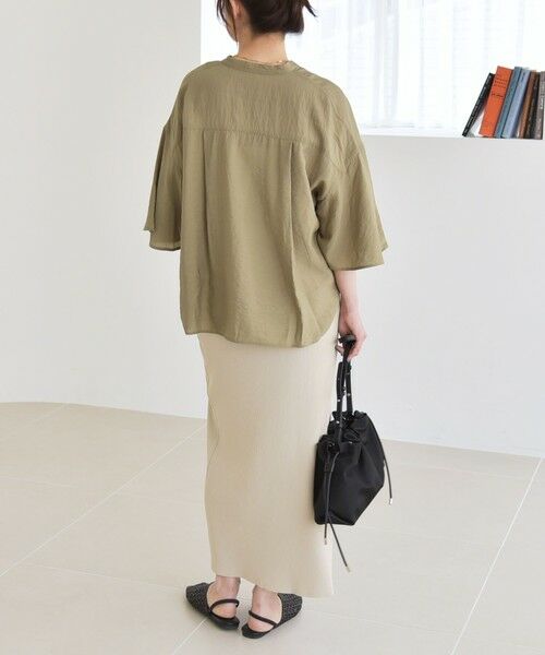 SHIPS / シップス シャツ・ブラウス | quaranciel:〈手洗い可能〉フレア ハーフスリーブ バンドカラー スキッパー シャツ | 詳細15