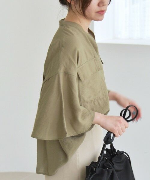 SHIPS / シップス シャツ・ブラウス | quaranciel:〈手洗い可能〉フレア ハーフスリーブ バンドカラー スキッパー シャツ | 詳細19