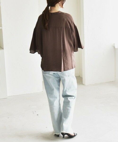 SHIPS / シップス シャツ・ブラウス | quaranciel:〈手洗い可能〉フレア ハーフスリーブ バンドカラー スキッパー シャツ | 詳細26