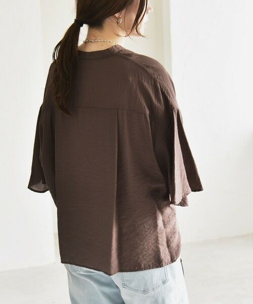 SHIPS / シップス シャツ・ブラウス | quaranciel:〈手洗い可能〉フレア ハーフスリーブ バンドカラー スキッパー シャツ | 詳細28