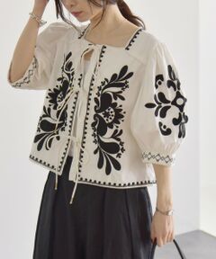 SHIPS / シップス シャツ・ブラウス | quaranciel:〈洗濯機可能〉エンブロイダリー スクエアネック ブラウス