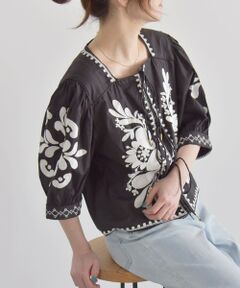 SHIPS / シップス シャツ・ブラウス | quaranciel:〈洗濯機可能〉エンブロイダリー スクエアネック ブラウス