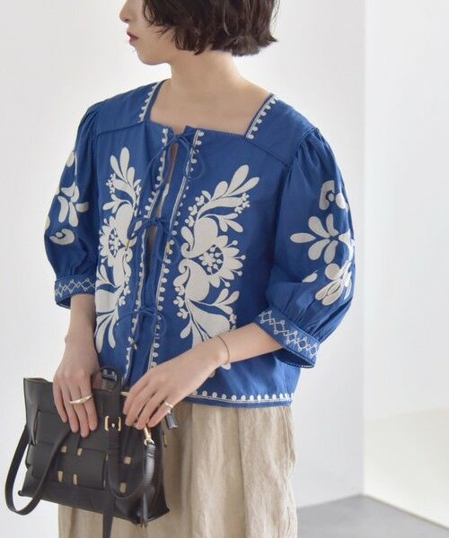 SHIPS / シップス シャツ・ブラウス | quaranciel:〈洗濯機可能〉エンブロイダリー スクエアネック ブラウス | 詳細28