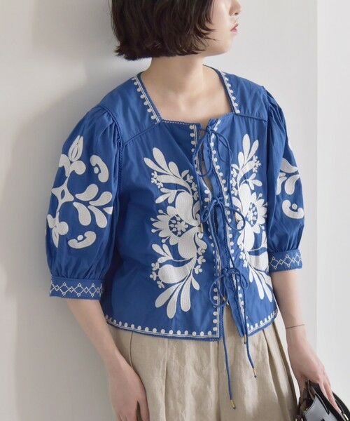 SHIPS / シップス シャツ・ブラウス | quaranciel:〈洗濯機可能〉エンブロイダリー スクエアネック ブラウス | 詳細30