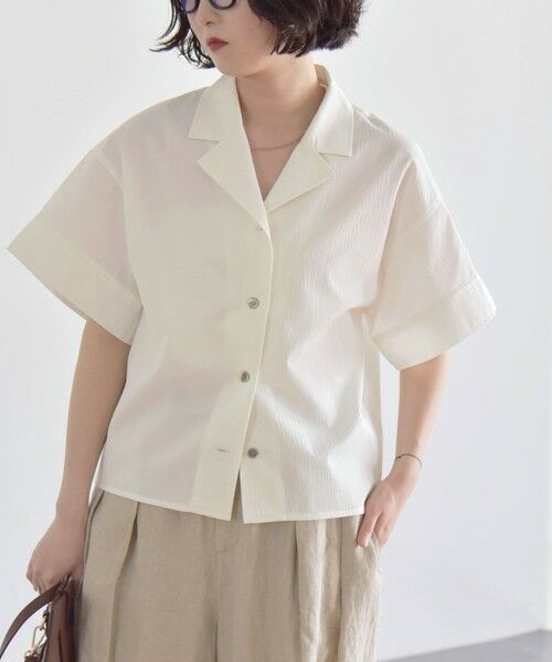 SHIPS / シップス シャツ・ブラウス | quaranciel:〈洗濯機可能〉ミニサッカー ハーフスリーブ 開襟 シャツ | 詳細13