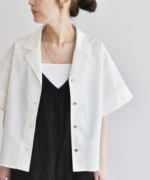 SHIPS / シップス シャツ・ブラウス | quaranciel:〈洗濯機可能〉ミニサッカー ハーフスリーブ 開襟 シャツ | 詳細3