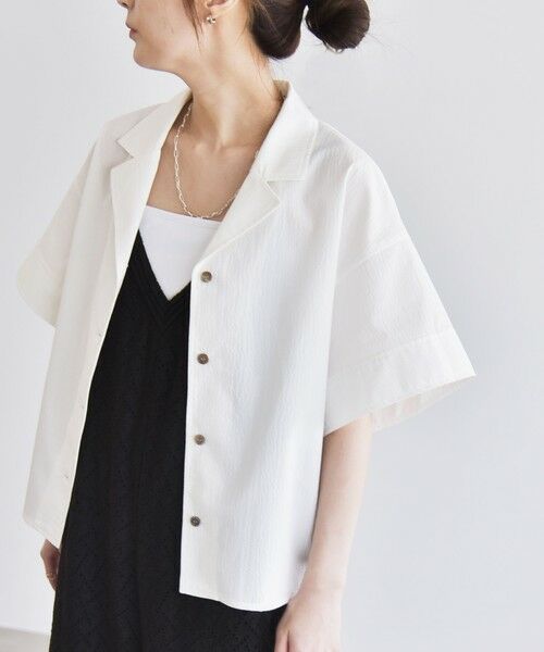 SHIPS / シップス シャツ・ブラウス | quaranciel:〈洗濯機可能〉ミニサッカー ハーフスリーブ 開襟 シャツ | 詳細4