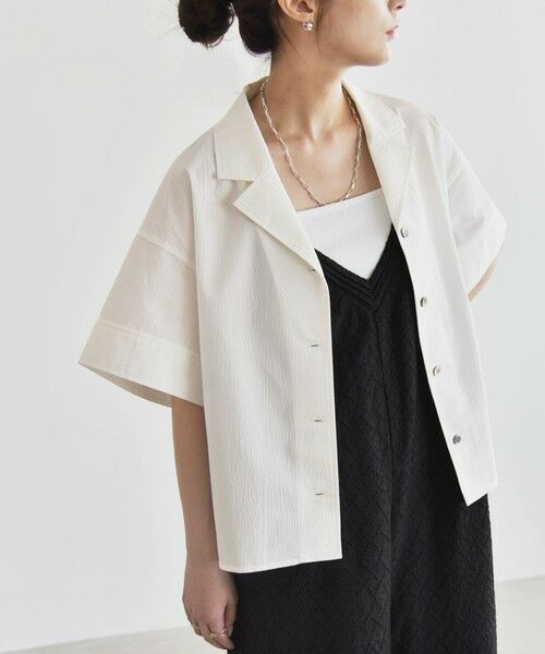 SHIPS / シップス シャツ・ブラウス | quaranciel:〈洗濯機可能〉ミニサッカー ハーフスリーブ 開襟 シャツ | 詳細6