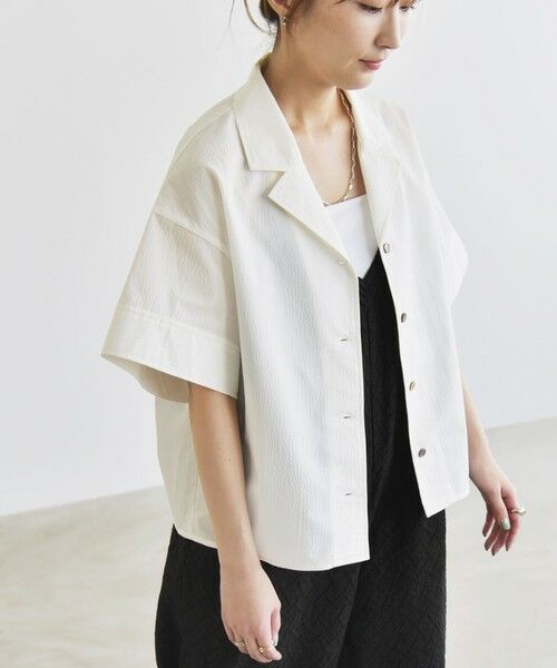 SHIPS / シップス シャツ・ブラウス | quaranciel:〈洗濯機可能〉ミニサッカー ハーフスリーブ 開襟 シャツ | 詳細7