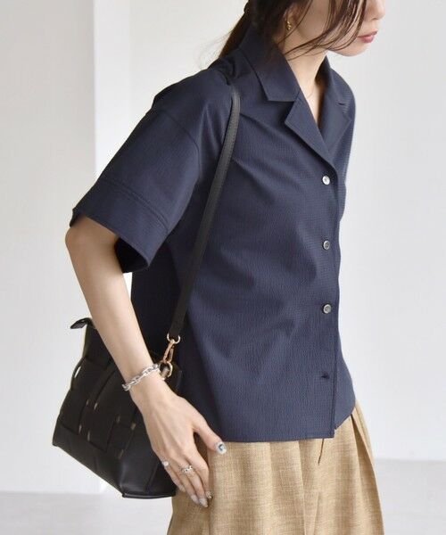 SHIPS / シップス シャツ・ブラウス | quaranciel:〈洗濯機可能〉ミニサッカー ハーフスリーブ 開襟 シャツ | 詳細30