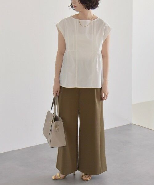 SHIPS / シップス シャツ・ブラウス | quaranciel:〈洗濯機可能〉ミニサッカー タックギャザー フレンチスリーブ ブラウス | 詳細11