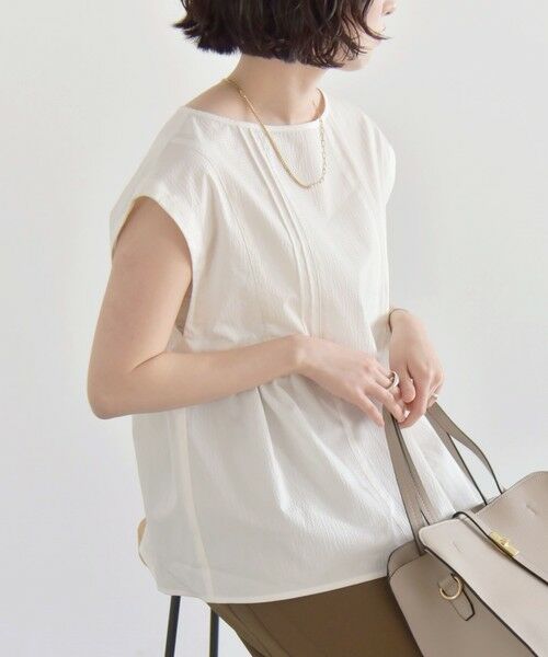 SHIPS / シップス シャツ・ブラウス | quaranciel:〈洗濯機可能〉ミニサッカー タックギャザー フレンチスリーブ ブラウス | 詳細13