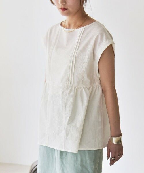 SHIPS / シップス シャツ・ブラウス | quaranciel:〈洗濯機可能〉ミニサッカー タックギャザー フレンチスリーブ ブラウス | 詳細4