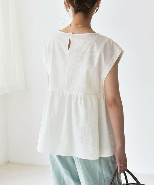 SHIPS / シップス シャツ・ブラウス | quaranciel:〈洗濯機可能〉ミニサッカー タックギャザー フレンチスリーブ ブラウス | 詳細6