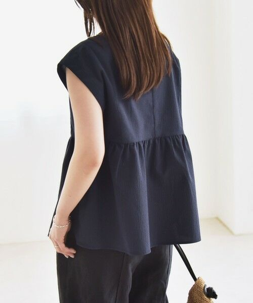 SHIPS / シップス シャツ・ブラウス | quaranciel:〈洗濯機可能〉ミニサッカー タックギャザー フレンチスリーブ ブラウス | 詳細21