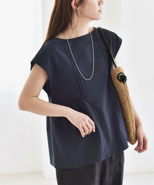 SHIPS / シップス シャツ・ブラウス | quaranciel:〈洗濯機可能〉ミニサッカー タックギャザー フレンチスリーブ ブラウス | 詳細26