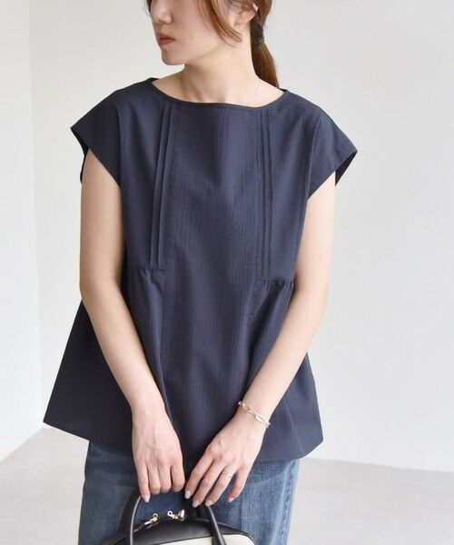 SHIPS / シップス シャツ・ブラウス | quaranciel:〈洗濯機可能〉ミニサッカー タックギャザー フレンチスリーブ ブラウス | 詳細29