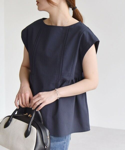 SHIPS / シップス シャツ・ブラウス | quaranciel:〈洗濯機可能〉ミニサッカー タックギャザー フレンチスリーブ ブラウス | 詳細30