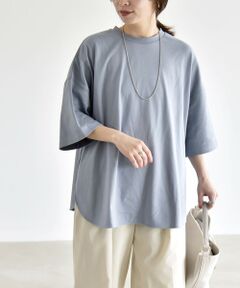 SHIPS / シップス Tシャツ | 《追加予約》quaranciel:〈接触冷感/汗染み防止加工/洗濯機可能〉ラウンドヘム クルー ビッグ TEE