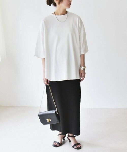 SHIPS / シップス Tシャツ | quaranciel:〈接触冷感/汗染み防止加工/洗濯機可能〉ラウンドヘム クルー ビッグ TEE | 詳細1