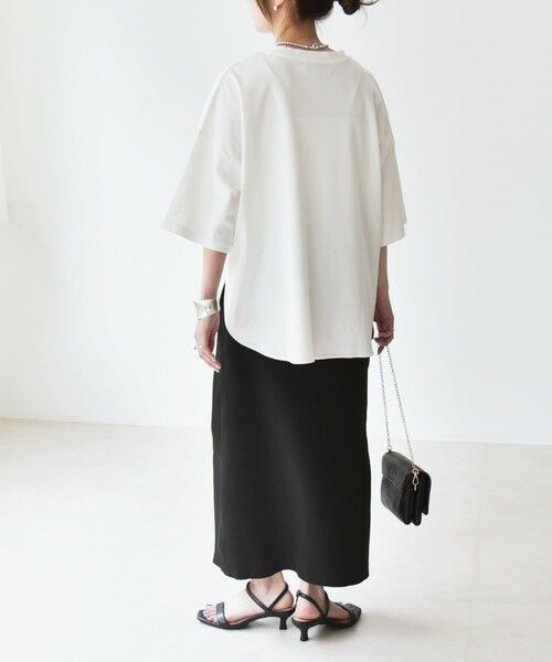 SHIPS / シップス Tシャツ | quaranciel:〈接触冷感/汗染み防止加工/洗濯機可能〉ラウンドヘム クルー ビッグ TEE | 詳細3