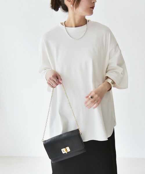 SHIPS / シップス Tシャツ | quaranciel:〈接触冷感/汗染み防止加工/洗濯機可能〉ラウンドヘム クルー ビッグ TEE | 詳細5