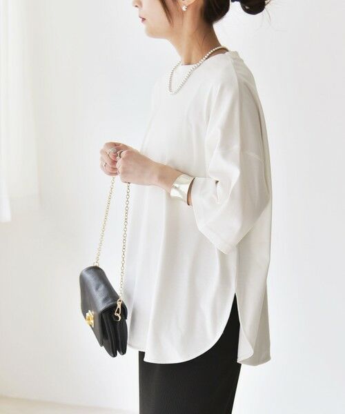 SHIPS / シップス Tシャツ | quaranciel:〈接触冷感/汗染み防止加工/洗濯機可能〉ラウンドヘム クルー ビッグ TEE | 詳細7