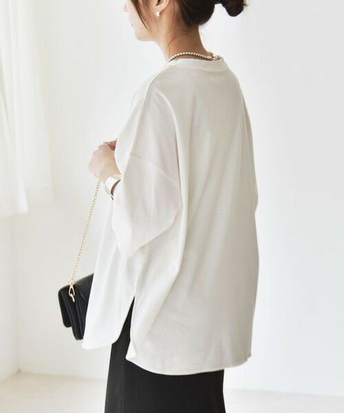 SHIPS / シップス Tシャツ | quaranciel:〈接触冷感/汗染み防止加工/洗濯機可能〉ラウンドヘム クルー ビッグ TEE | 詳細8