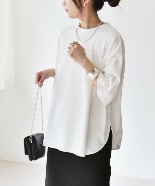 SHIPS for women/シップスウィメン 《予約》quaranciel:〈多機能/洗濯機可能〉ラウンドヘム ビッグ TEE ホワイト ONE SIZE SHIPS for women/シップスウィメン 《予約》quaranciel:〈多機能/洗濯機可能〉ラウンドヘム ビッグ TEE ホワイト ONE SIZE