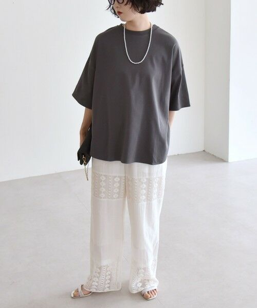 SHIPS / シップス Tシャツ | quaranciel:〈接触冷感/汗染み防止加工/洗濯機可能〉ラウンドヘム クルー ビッグ TEE | 詳細15