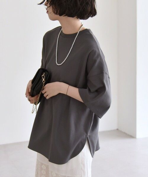 SHIPS / シップス Tシャツ | quaranciel:〈接触冷感/汗染み防止加工/洗濯機可能〉ラウンドヘム クルー ビッグ TEE | 詳細17