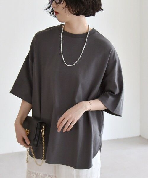 SHIPS / シップス Tシャツ | quaranciel:〈接触冷感/汗染み防止加工/洗濯機可能〉ラウンドヘム クルー ビッグ TEE | 詳細20