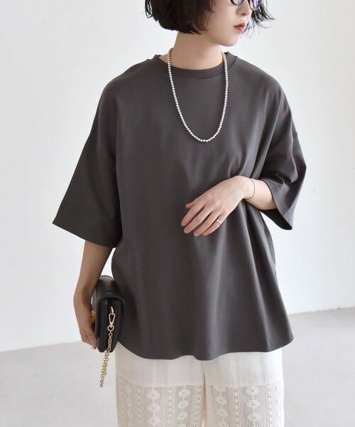 SHIPS / シップス Tシャツ | quaranciel:〈接触冷感/汗染み防止加工/洗濯機可能〉ラウンドヘム クルー ビッグ TEE | 詳細19