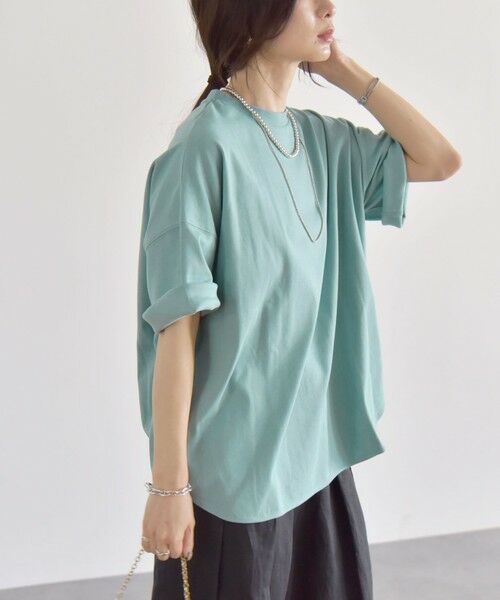 SHIPS for women/シップスウィメン 《予約》quaranciel:〈多機能/洗濯機可能〉ラウンドヘム ビッグ TEE ライトブルー ONE SIZE SHIPS for women/シップスウィメン 《予約》quaranciel:〈多機能/洗濯機可能〉ラウンドヘム ビッグ TEE ライトブルー ONE SIZE