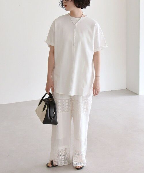 SHIPS / シップス Tシャツ | quaranciel:〈接触冷感/汗染み防止/洗濯機可能〉スリット ルーズ チュニック TEE | 詳細1