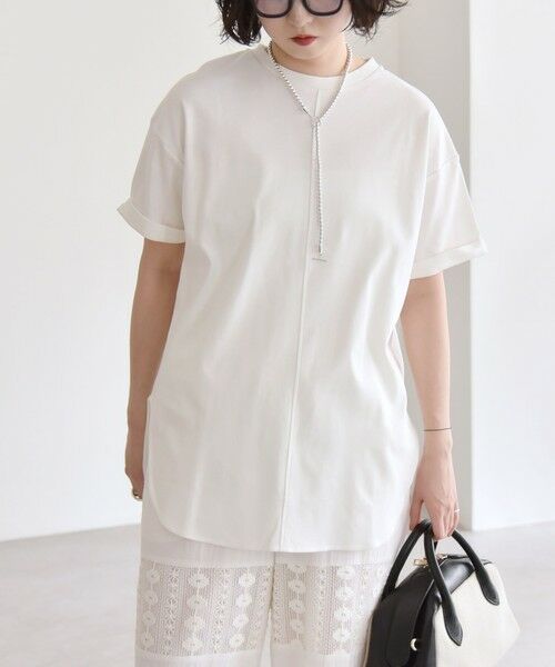 SHIPS / シップス Tシャツ | quaranciel:〈接触冷感/汗染み防止/洗濯機可能〉スリット ルーズ チュニック TEE | 詳細3