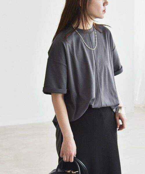 SHIPS / シップス Tシャツ | quaranciel:〈接触冷感/汗染み防止/洗濯機可能〉スリット ルーズ チュニック TEE | 詳細14