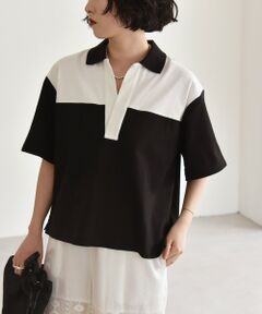SHIPS / シップス Tシャツ | quaranciel:〈洗濯機可能〉カノコ スキッパー デザイン ワイド ポロシャツ