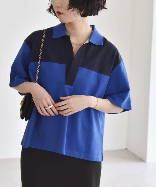 SHIPS / シップス Tシャツ | quaranciel:〈洗濯機可能〉カノコ スキッパー デザイン ワイド ポロシャツ | 詳細17