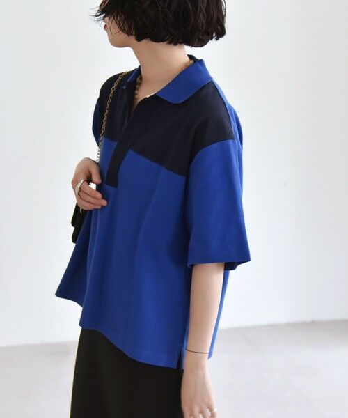 SHIPS / シップス Tシャツ | quaranciel:〈洗濯機可能〉カノコ スキッパー デザイン ワイド ポロシャツ | 詳細18