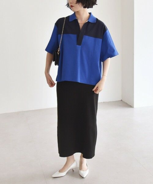 SHIPS / シップス Tシャツ | quaranciel:〈洗濯機可能〉カノコ スキッパー デザイン ワイド ポロシャツ | 詳細15