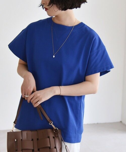 SHIPS for women/シップスウィメン 《予約》quaranciel:〈洗濯機可能〉カノコ Vガゼット フレンチスリーブ TEE ブルー ONE SIZE SHIPS for women/シップスウィメン 《予約》quaranciel:〈洗濯機可能〉カノコ Vガゼット フレンチスリーブ TEE ブルー ONE SIZE