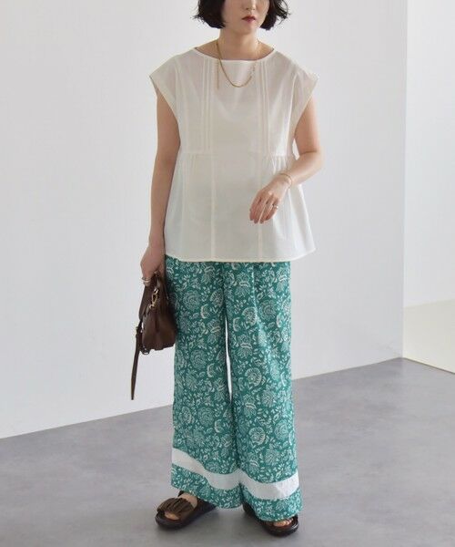 SHIPS / シップス その他パンツ | quaranciel:〈洗濯機可能〉フラワー プリント セミフレア パンツ | 詳細1