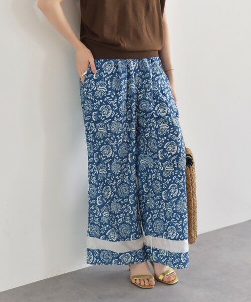 SHIPS for women/シップスウィメン 《予約》quaranciel:〈洗濯機可能〉フラワー プリント セミフレア パンツ ブルー ONE SIZE SHIPS for women/シップスウィメン 《予約》quaranciel:〈洗濯機可能〉フラワー プリント セミフレア パンツ ブルー ONE SIZE