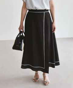 SHIPS / シップス ロング・マキシ丈スカート | quaranciel:〈洗濯機可能〉パイピング Aライン ラップ スカート