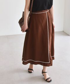 SHIPS / シップス ロング・マキシ丈スカート | quaranciel:〈洗濯機可能〉パイピング Aライン ラップ スカート