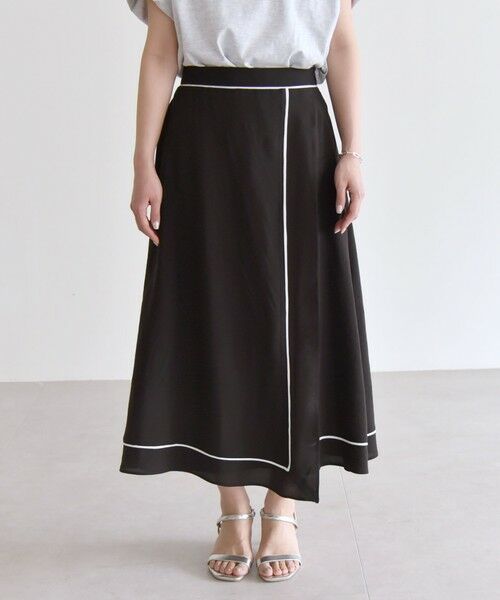 SHIPS / シップス ロング・マキシ丈スカート | quaranciel:〈洗濯機可能〉パイピング Aライン ラップ スカート | 詳細18