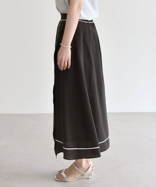 SHIPS / シップス ロング・マキシ丈スカート | quaranciel:〈洗濯機可能〉パイピング Aライン ラップ スカート | 詳細19