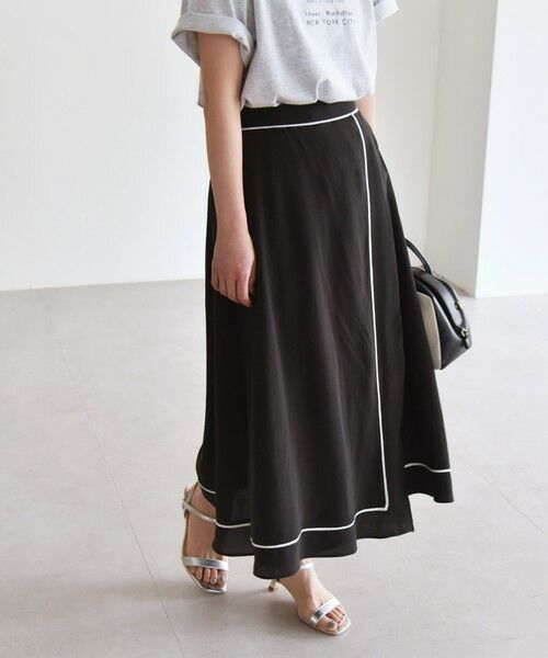 SHIPS / シップス ロング・マキシ丈スカート | quaranciel:〈洗濯機可能〉パイピング Aライン ラップ スカート | 詳細4