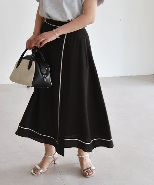 SHIPS / シップス ロング・マキシ丈スカート | quaranciel:〈洗濯機可能〉パイピング Aライン ラップ スカート | 詳細6